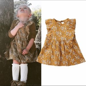 Brand New Mustard Floral Dress Size 2T